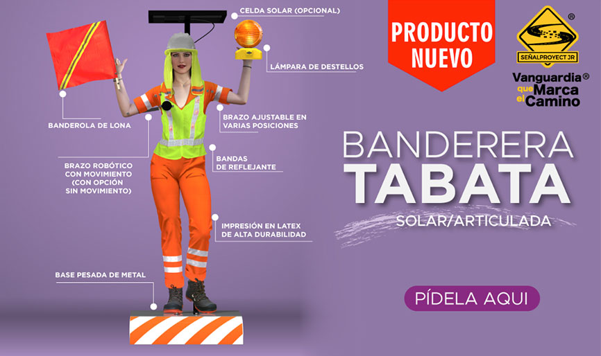 banderera articulada señalización gasolinera gasolinería seguridad vial